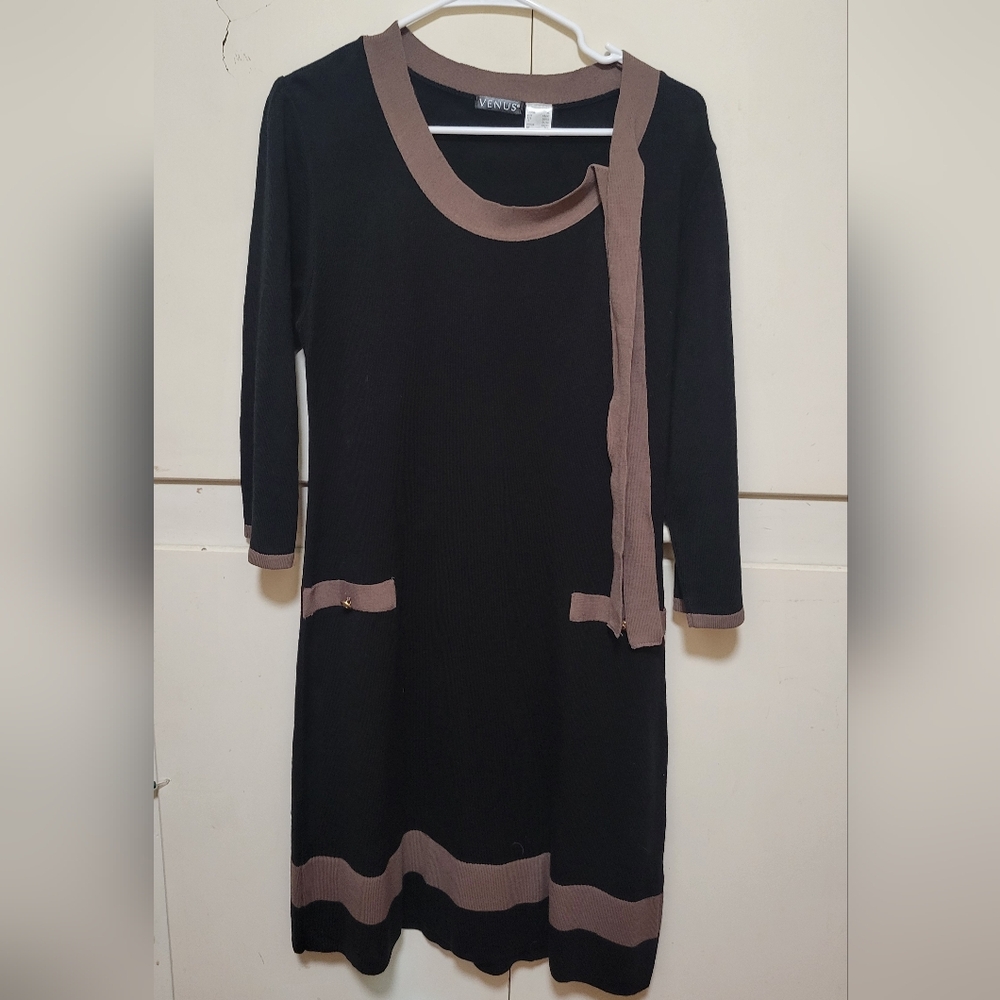 Venus Black and Brown Women's Dress